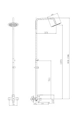 Душевая система, тропический душ, нержавеющая сталь, HB24801
